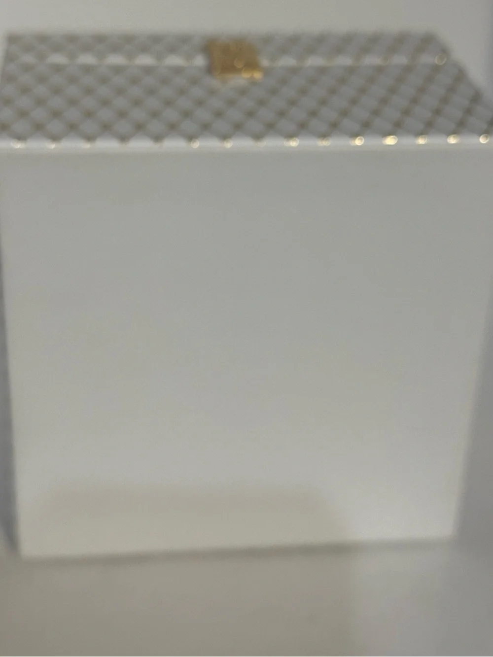 Yves Saint Laurent White and Gold Lattice vanity box